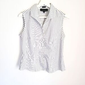 Jones New York Non-Iron Striped Sleeveless Blouse Size 4